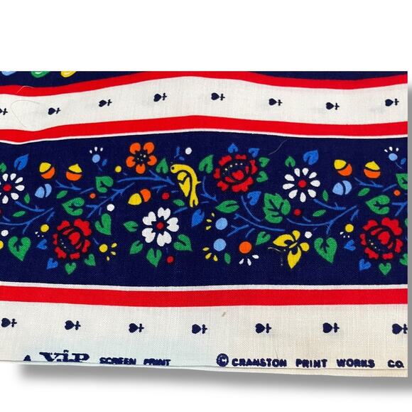 VIP Fabric Cranston Rainbow Quilt Border Print Stripe Heart Cotton ~43"L x 44"W - Picture 3 of 7